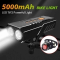 5000 mAh Bicycle Light Front Set Headlight Lantern For Bike Flashlight Rechargeable Lamp Running Led Usb Bycicle Lights Lighting