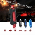New Portable USB Rechargeable Bike Bicycle Tail Rear Safety Warning Light Taillight Lamp Bright Usb Bicycle Light Usb Chargeable