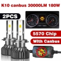 HLXG Mini Canbus lampada H4 H7 LED Car Headlight 30000LM 6000K 8000K Lamp H1 9005 HB3 9006 HB4 H8 H9 H11 fog lights auto Bulbs|9