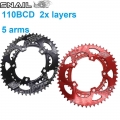 Snail Double Chainring 110bcd Road Bike Oval Round Chainring 2x 50t 35t 34t 53t 39t Gravel For Sram Red Rival S350 S900 110 Bcd