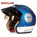 ZEUS Motorcycle 3/4 vintage Helmet Retro Moto Casco scooter capacete open vintage face helmet DOT ZEUS 381C|face helmet|vintage