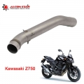 Alconstar- 07-12 Motorcycle Exhaust Muffler 51mm Adapter Middle Tube Connect Link Pipe For Kawasaki Z800 Z 800 Z750 Z 750 Racing