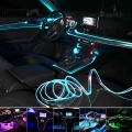 1pcs 5m Car Cold Light Atmosphere Lamp Led Strip El Wire Auto Ambient Tube Soft Lamp Lighting Strip Rope Tape Light With Usb - D