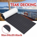 2400x600x6mm Self Adhesive EVA Foam Teak Decking Sheet Marine Flooring Faux Sheets Boat Gray Sheet with Black Stripes|Marine Har