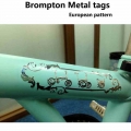 folding bike metal sticker tags personalized metal Sticker european pattern sign accessoriesfor brompton|Bicycle Stickers| -