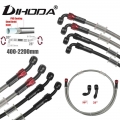 Universal 400mm - 2200mm Motorcycle Hydraulic Brake Hose Line Cable 28-90 Degrees 10mm Banjo Pipe Line Braided Oil Hose - Motorb