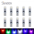 10 Pcs T5 Auto Car Led Bulbs No Polarity Dashboard Lamp 2-3014 Smd Door License Plate Light White Red Green 12v Dc - Signal Lamp
