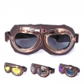 Retro Motorcycle Goggles Glasses Vintage Moto Classic Goggles For Harley Pilot Steampunk Atv Bike Copper Helmet - Glasses - Offi