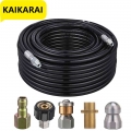 High Pressure Hose Sewer Jetter Kit For karcher K2 K3 K4 K5 K6 K7 Rotating and Button Nose Sewer Jetting Nozzle Sewer Cleaning|W