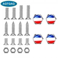 1 Set Laser Engraved France French Flag Silicon Surface Zinc Alloy Metal Cap Screw for Car License Plate Frame|Nuts & Bolts
