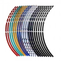 16pcs 17"18" Strips Motorcycle Car Wheel Tire Stickers Reflective Rim Tape Motorbike Auto Decals - Decals & Sticke