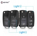KEYYOU 2 Buttons Car Key Switchblade Key Flip Key Shell For VW Polo Passat B5 Tiguan Golf For VOLKSWAGEN MK4 Seat Skoda|Car Key|