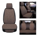 Thicken Flax Car Seat Cover Front Rear Breathable Linen Seat Cushion With Backrest Head Cap Protector Mat Pad Auto Accessories -