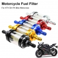 8mm/0.31" Cnc Aluminum Alloy Glass Motorcycle Gas Fuel Gasoline Oil Filter Moto Accessories For Atv Dirt Pit Bike Motocross