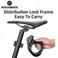 ROCKBROS Mountain Bike Bicycle Lock Anti Theft Steel Chain Lock Ring Lock Cycling Cable Lock Motorcycle Lock Bicycle Accessories