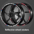 Motorcycle Wheel Hub Sticker 10"12"17"18" Car Decals Reflective Rim Tape Stripe Tape For Kawasaki Honda Yama