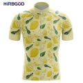 HIRBGOD Yellow Lemon Green Leaves Cycling Jersey Men Summer Casual Outdoor Riding Clothes Short Sleeve Bicycle Apparel,TYZ796 01