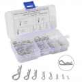 100pcs R Cotter Pins Tractor Pin Clips With Plastic Box Assortment Kit Hitch Hair Tractor Steel Clip Cotter Grab Kit - Care - Of