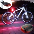Bicycle Bike Safety Warning Led light bicycle laser lights LED Flashing Lamp Tail Light Rear Cycling 5 LED+2 Laser|