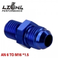 Lzone - Blue Male 6an 6 An Flare To M16x1.5(mm) Metric Straight Fitting An 6 To M16 *1.5 Port. Adapter Jr-sl816-06-163-011 - Eng