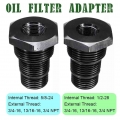 Car Oil Filter Threaded Adapter 1/2"-28 Or 5/8"-24 To 3/4"-16 13/16"-16 3/4 Npt Auto Aluminum Alloy Threaded