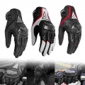 Motorcycle Gloves Breathable Leather Touchscreen Full Finger Seasons Gloves with Carbon Fiber Hard Knuckle Anti fall Protect|Glo