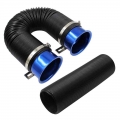 Universal Flexible Car Engine Cold Air Intake Hose Inlet Ducting Feed Tube Pipe With Connector & Braket - Air Intakes Parts
