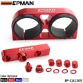 Epman Billet Aluminium Assembly Twin Dual Double 044 Fuel Pump Outlet Manifold With Mounting Bracket For Bmw Ep-ca120s - Engine