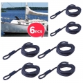 6 Pcs Boat Fender Line 0.24" Thickness 5 Ft Blue Double Braided Fender Line Boat Mooring Line For Yacht Marine Boat Accesso