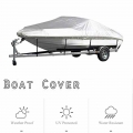 11 19ft Reflective 300D Yacht Outdoor Boat Covers Waterproof Grey Sunproof UV Protector Heavy Duty Speedboat Boat Cover Fishing|