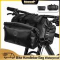 Rhinowalk 2021 Bicycle Bag Waterproof Big Capacity Handlebar Bag 2 piece Front Tube Cycling Bag MTB Frame Trunk Bike Accessories