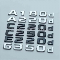 2017 Flat Letters Badge ABS Emblem for Mercedes Benz A180d A220d C200d C220d C250d E220d G350d Car Trunk Nameplate Logo Sticker