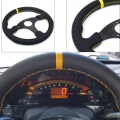 13inch 330mm Racing Flat Steering Wheel Auto Universal Suede Leather Simulated Racing Game Steering Wheel|Steering Wheels &