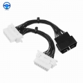Stable &High Speed transmission 16 pin OBD2 OBDii OBD 2 Splitter Extension Cable one Male to Two Female Y Cable for ELM327|C