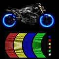 16pcs Universal Waterproof Motorcycle Wheel Rim Reflective Stickers Moto Bicycle Decal 17'/18' For Honda Yamaha Suzuki B