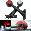 Fuleem 2PCS 10V 30V 8LED Side Outline Stalk Marker Lights Lamp Trailer Truck Carvan Lamp Red and White Waterproof|Truck Light S
