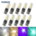 Yccpauto 10pcs T10 194 168 W5w Led Bulbs Cob Filament Car Light Auto Side Marker Light License Plate Reading Lamp 12v Glass - Si