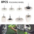 8 PCS Car Wheel Buffing Car Rims Polishing Pad Metal Handle Durable Cloth Polishing Wheel Car Detail Waxing Cleaning Tool|Rim Ca