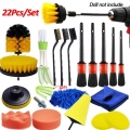 Detailing Brush Set Power Scrubber Drill Brushes Car Polish Pads Car Cleaning Brush For Car Air Vents Rim Dirt Dust Clean Tools