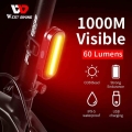 WEST BIKING Bicycle Rear Light USB Rechargeable LED Tail Light Bike Accessories 6 Mode Cycling Safety Helmet Bag Lamp|Bicycle Li