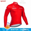 STRAVA 2021 Team Winter Thermal Fleece Cycling jersey Cycling Clothes Men Long Sleeve Mounatin Bike Outdoor Riding MTB Clothing|