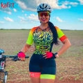Kafitt Women's Sweatshirt Set Brazil Women's Athlete Top Summer Short Sleeve Cycling Jersey Jumpsuit Set|C