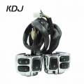 1 Pair Chrome Motorcycle 1"25mm Handlebar Control Switch With Wiring Harness For Harley Headlight Turn Signal Horn Button s