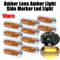 10pcs Amber Car External Lights LED 12/24V 4 SMD LED Auto Car Bus Truck Wagons Side Marker Indicator Trailer Rear Side Lamp|Tru