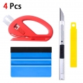 3pcs/set 4pcs/set Car Squeegee Scraper Vinyl Wrap Tools Kit Cutter Knife Convenient Auto Accessories|Scraper| - O