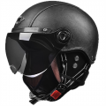 Retro Leather Helmet German Road Motorcycle Helmet Four Seasons For Harley Vespa Cafe Racer Honda Scooter With Retractable Visor