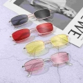 2021 Classic Colorful Metal Rectangular Sun Glasses Small Oval Women Sunglasses Eyewear UV400 Brand Shades Goggles|Motorcycle Gl
