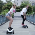 App smart electric scooter Bluetooth music scooter with LED light e scooter Foldable Hoverboard Patinete Electrico Scooter|Skate