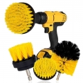 3Pcs Round Full Electric Bristle Drill Brush Rotary Cleaning Tool Set Scrubber Cleaning Tool Brushes Car Wash Tool|Sponges, Clot