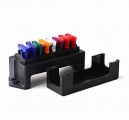 8 Way Circuit Standard Blade Fuse Box Dc 12v/24v Car Fuse Block Holder With 8pcs 3a-30a Fuses And Terminal - Fuses - Officematic